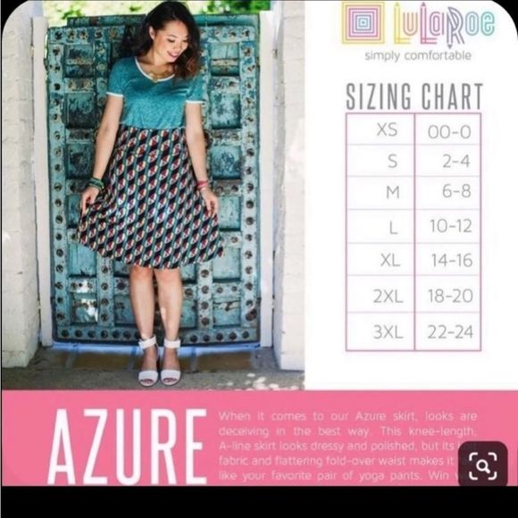 Lularoe Azure skirt - NWOT - size 2XL -  fun geometric print - Picture 2 of 5